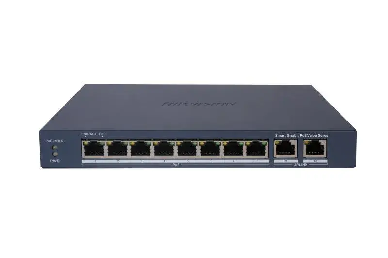 Hikvision DS-3E1510P-EI/M - 8 Port Gigabit Akıllı PoE Switch