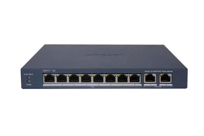 Hikvision DS-3E1310P-EI/M - 8 Port Fast Ethernet Akıllı POE Switch
