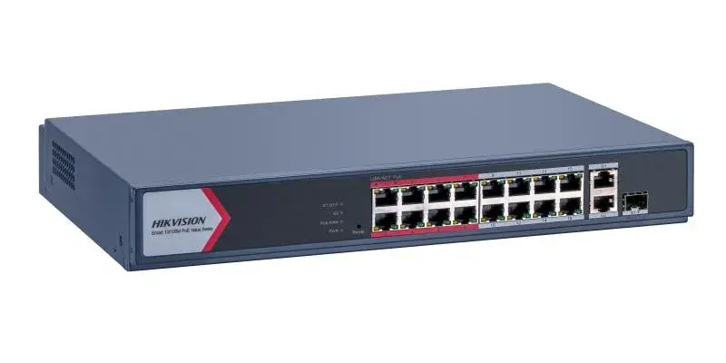 Hikvision DS-3E1318P-EI/M - 16 Port Fast Ethernet Akıllı POE Switch
